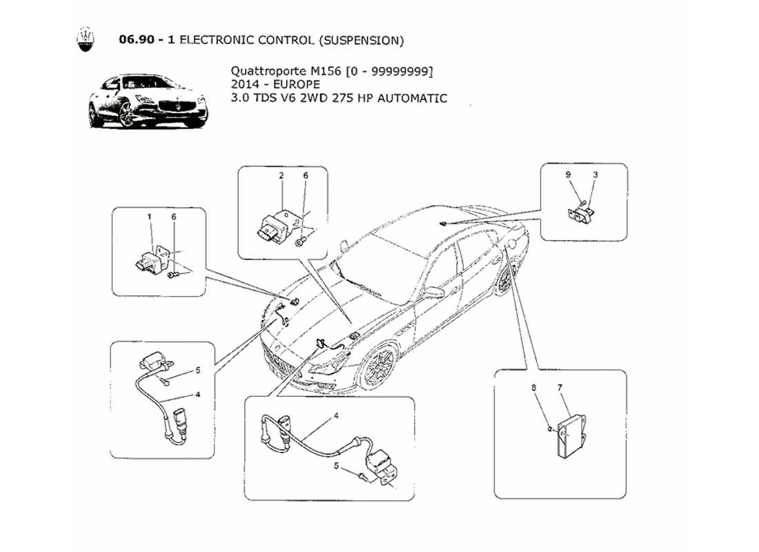Maserati QTP. V6 3.0 TDS 275bhp 2014 Electronic Control (suspension) Part Diagram