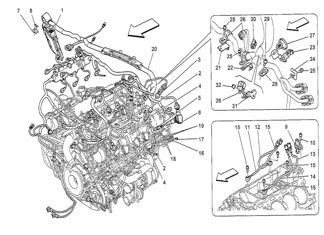 Maserati QTP. V8 3.8 530bhp 2014 ELECTRONIC CONTROL: INJECTION AND ENGINE TIMING CONTROLING Parts Diagram