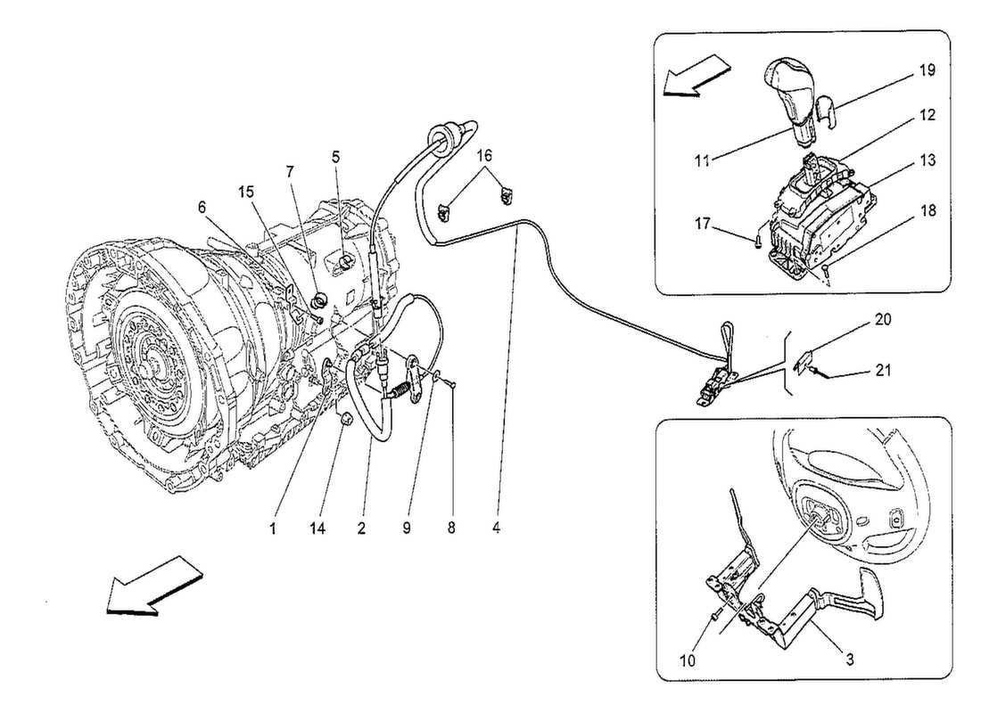 Maserati QTP. V8 3.8 530bhp 2014 driver controls for automatic gearbox Parts Diagram