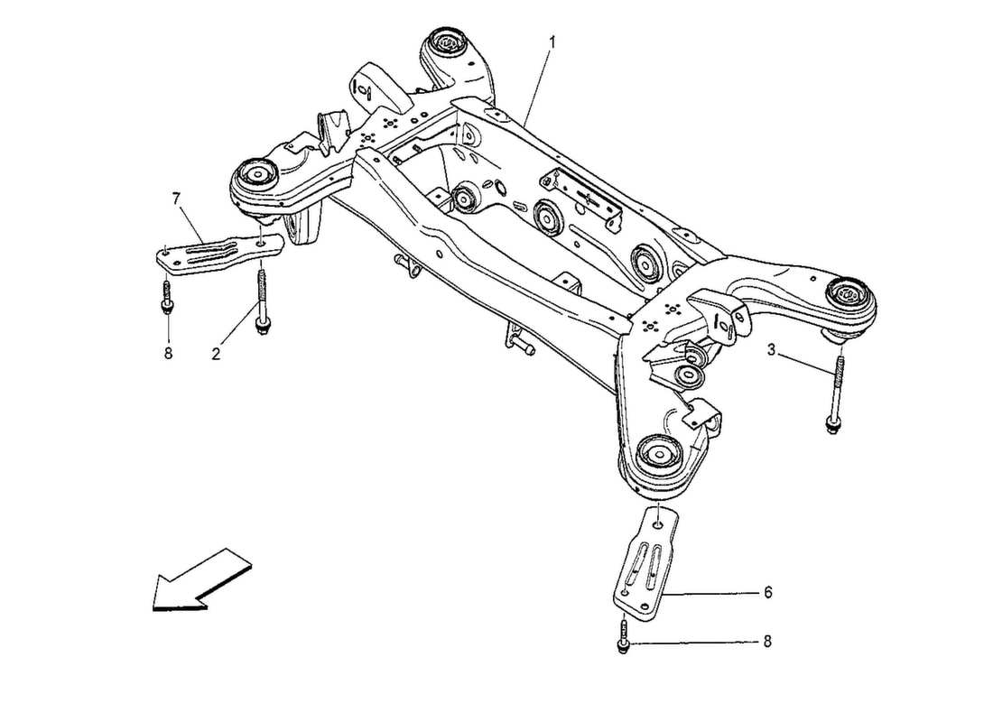 Maserati QTP. V8 3.8 530bhp 2014 rear chassis Parts Diagram