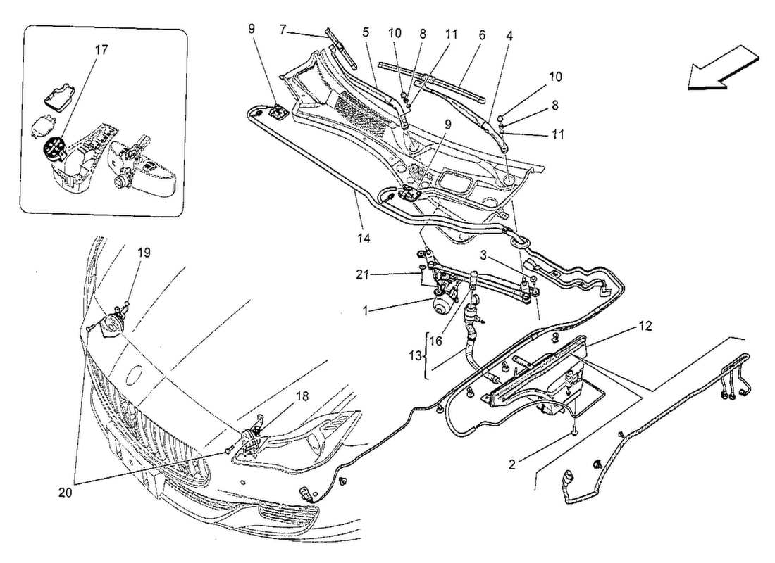 Maserati QTP. V8 3.8 530bhp 2014 external vehicle devices Parts Diagram