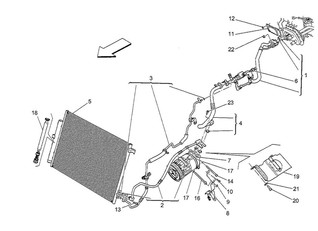 Maserati QTP. V8 3.8 530bhp 2014 A c Unit: Engine Compartment Devices Parts Diagram