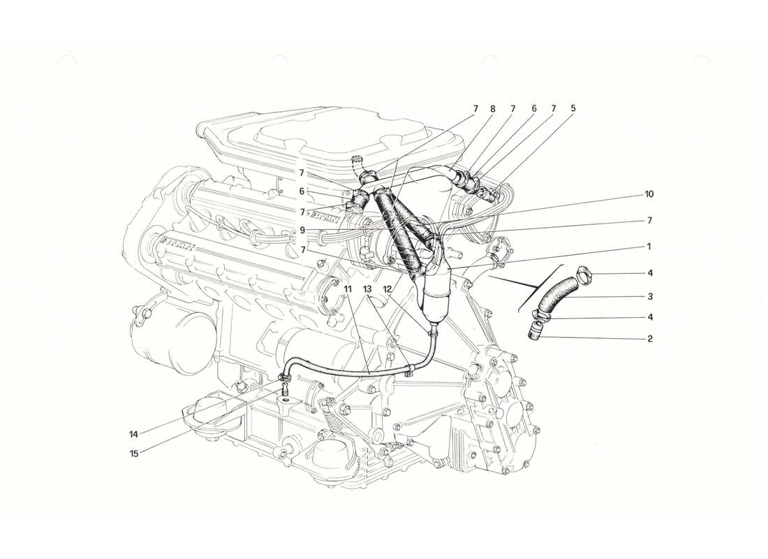 Ferrari 208 GTB GTS Blow - By System Part Diagram