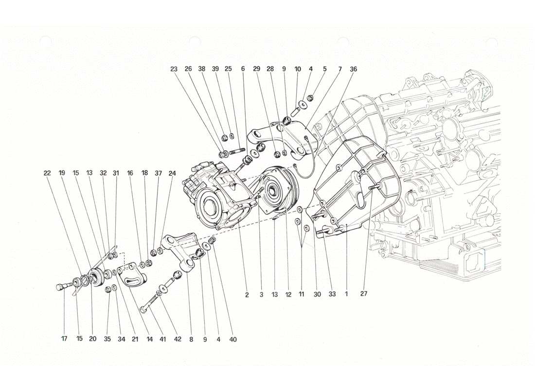 Ferrari 208 GTB GTS Air Conditioning Compressor and Controls Part Diagram