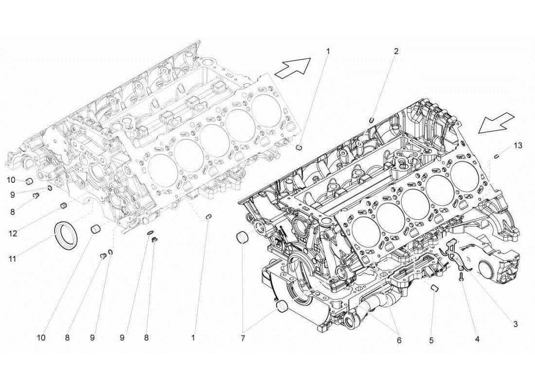 Lamborghini Gallardo STS II SC crankcase Part Diagram