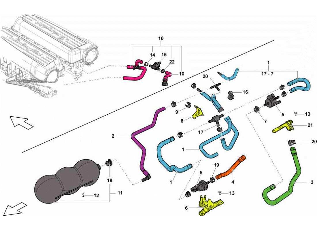 Lamborghini Gallardo STS II SC VACUUM SYSTEM Part Diagram