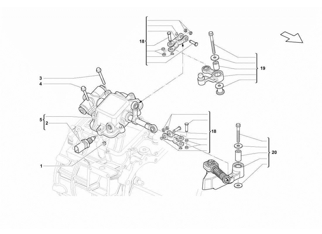 Lamborghini Gallardo STS II SC Mechanical Actuator Part Diagram