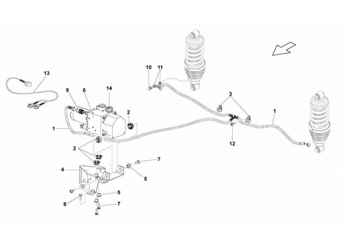 Lamborghini Gallardo STS II SC Jacking System Part Diagram