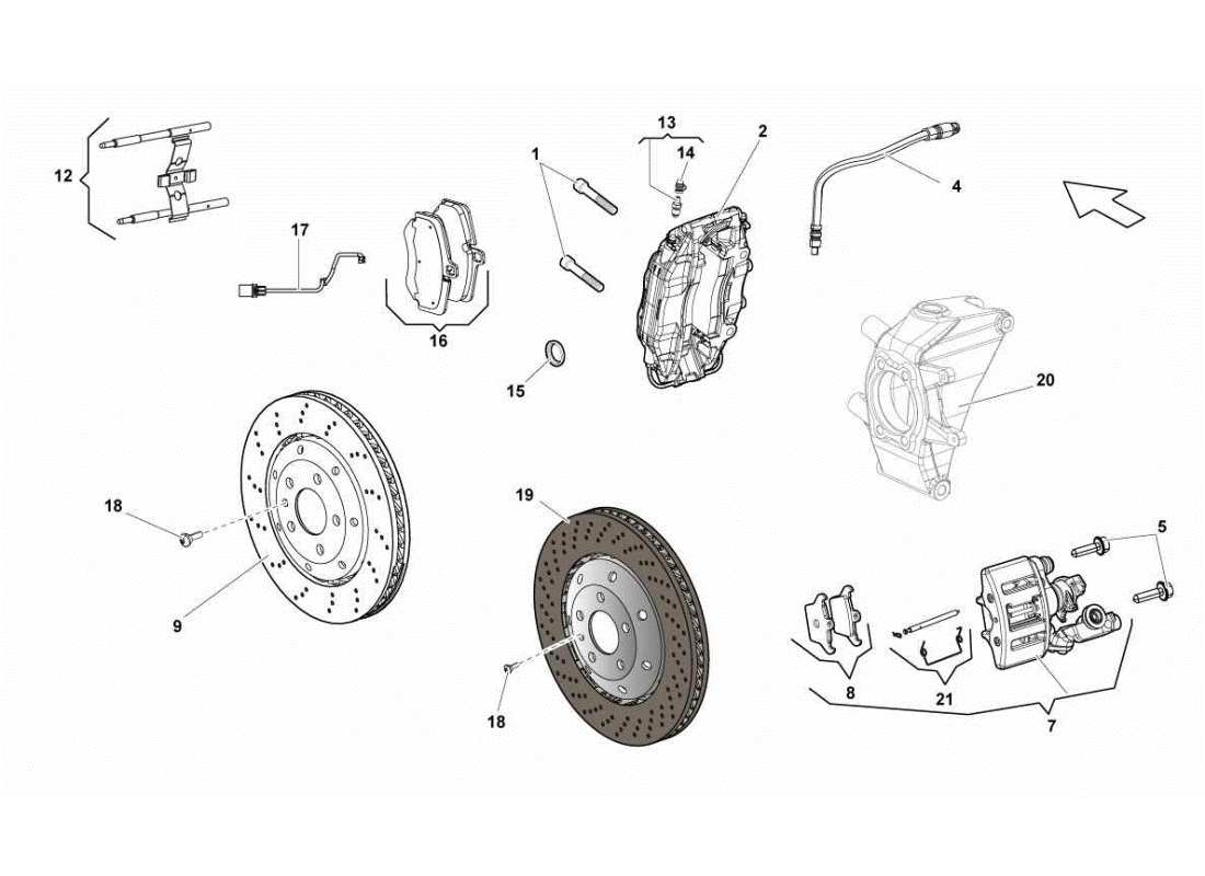Lamborghini Gallardo STS II SC Rear Brakes Discs Std-ccb Part Diagram