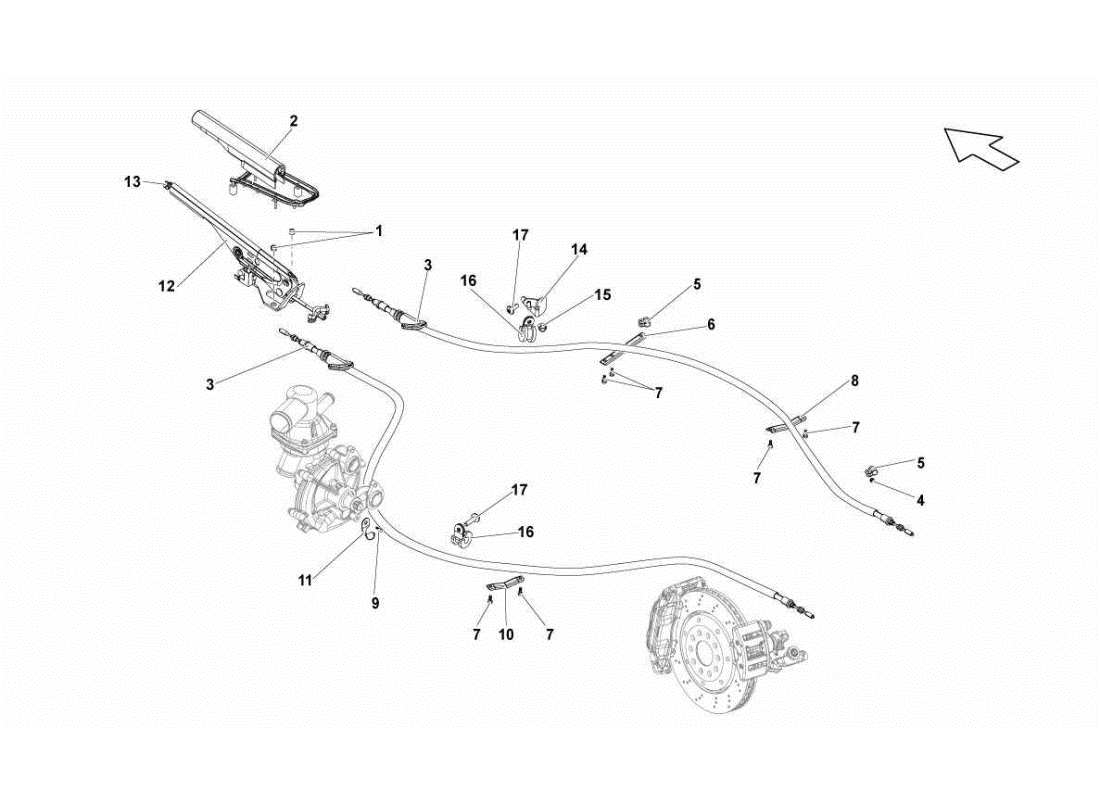 Lamborghini Gallardo STS II SC Hand brake Part Diagram