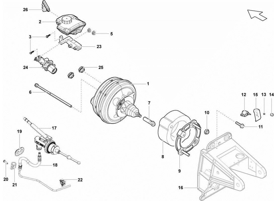 Lamborghini Gallardo STS II SC Power Brake Part Diagram