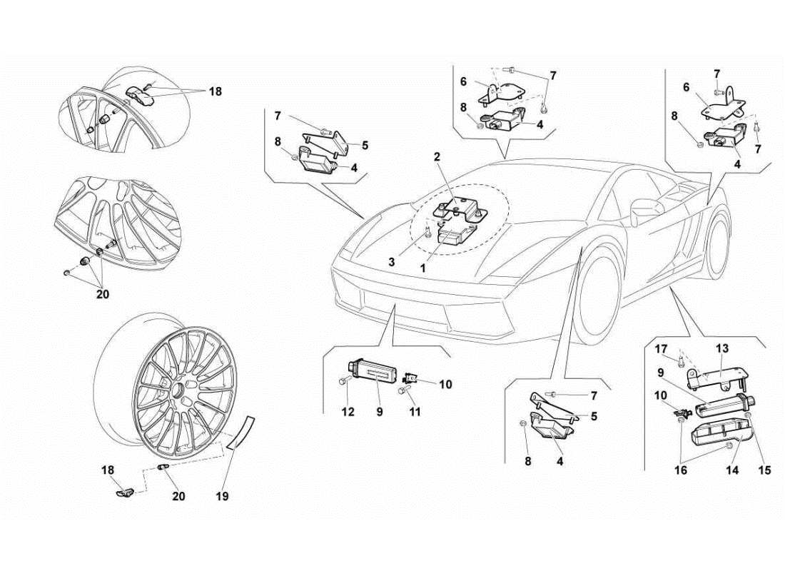 Lamborghini Gallardo STS II SC Tpms System Part Diagram