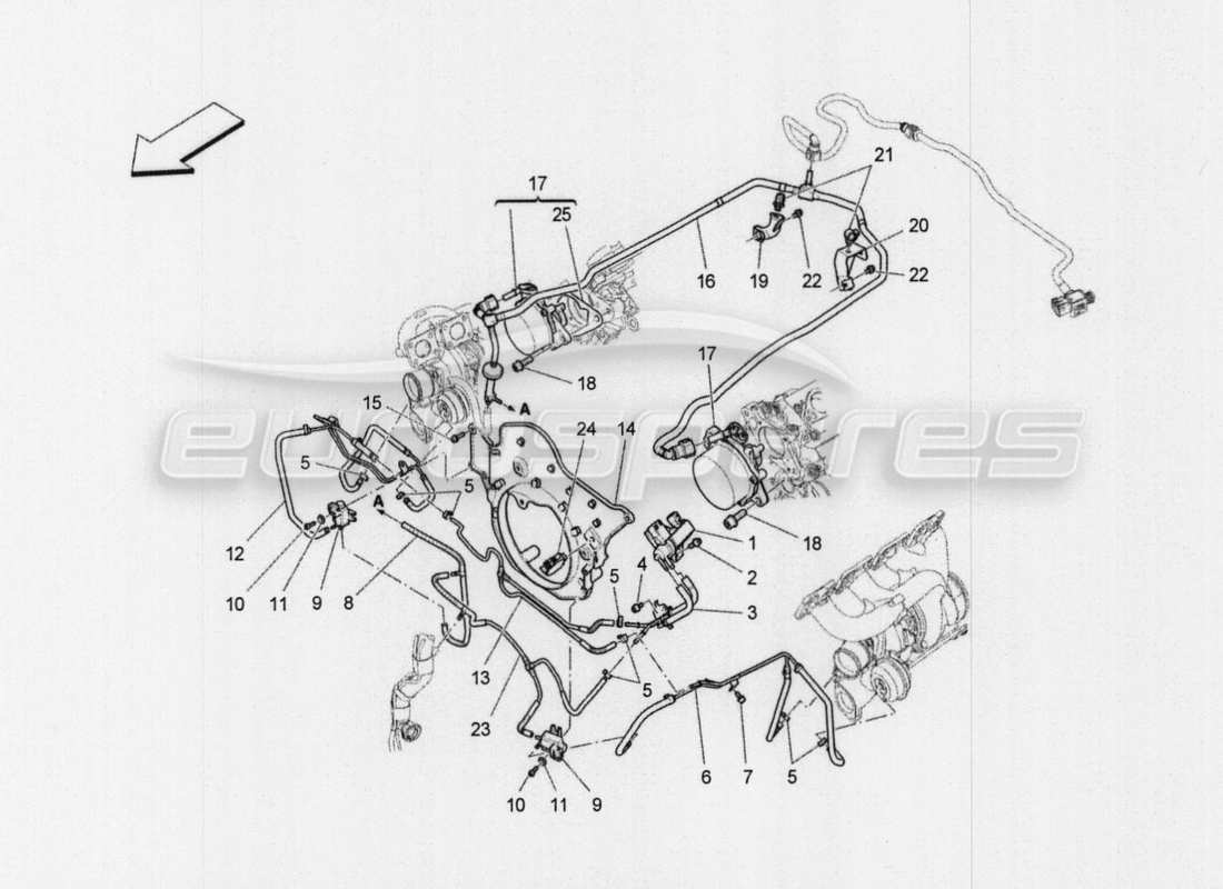 Maserati QTP. V8 3.8 530bhp Auto 2015 additional air system Part Diagram