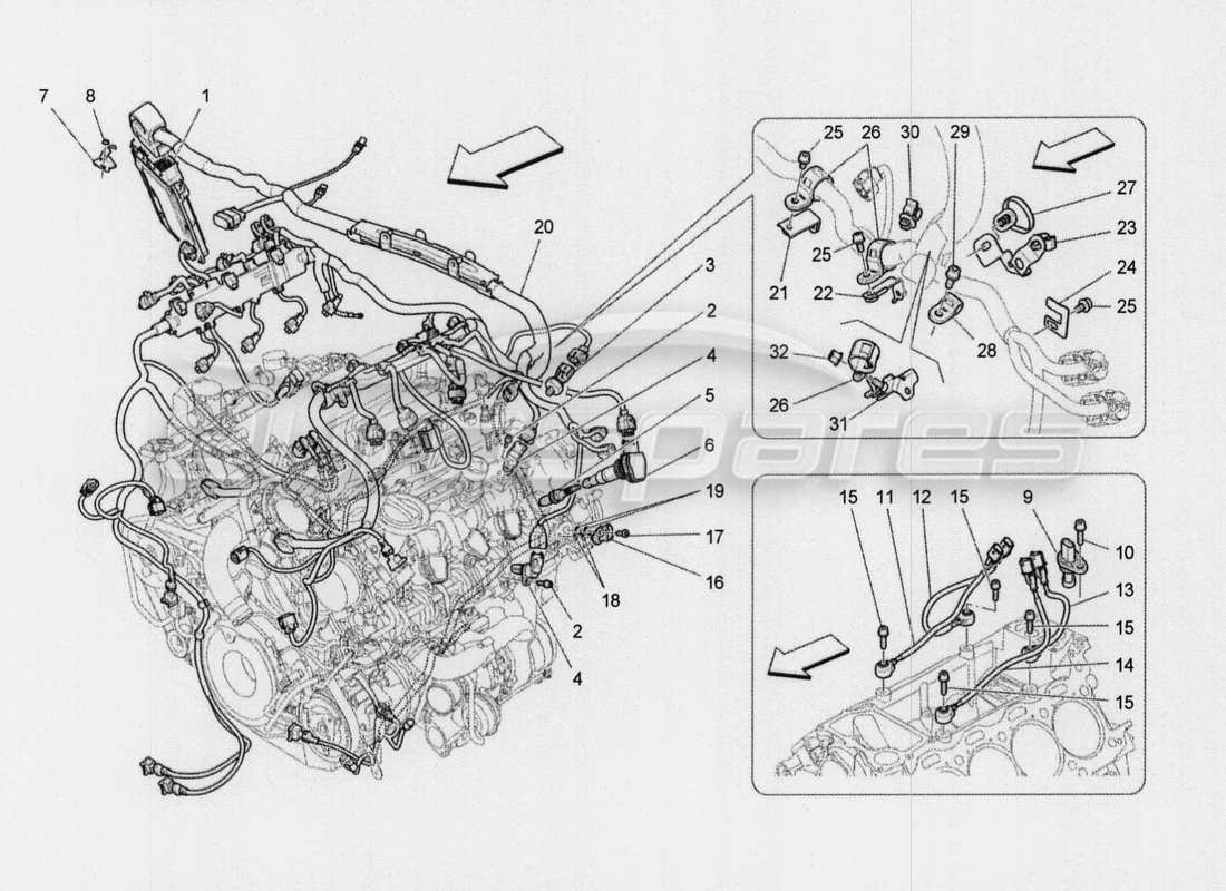 Maserati QTP. V8 3.8 530bhp Auto 2015 electronic control: injection and engine timing control Part Diagram