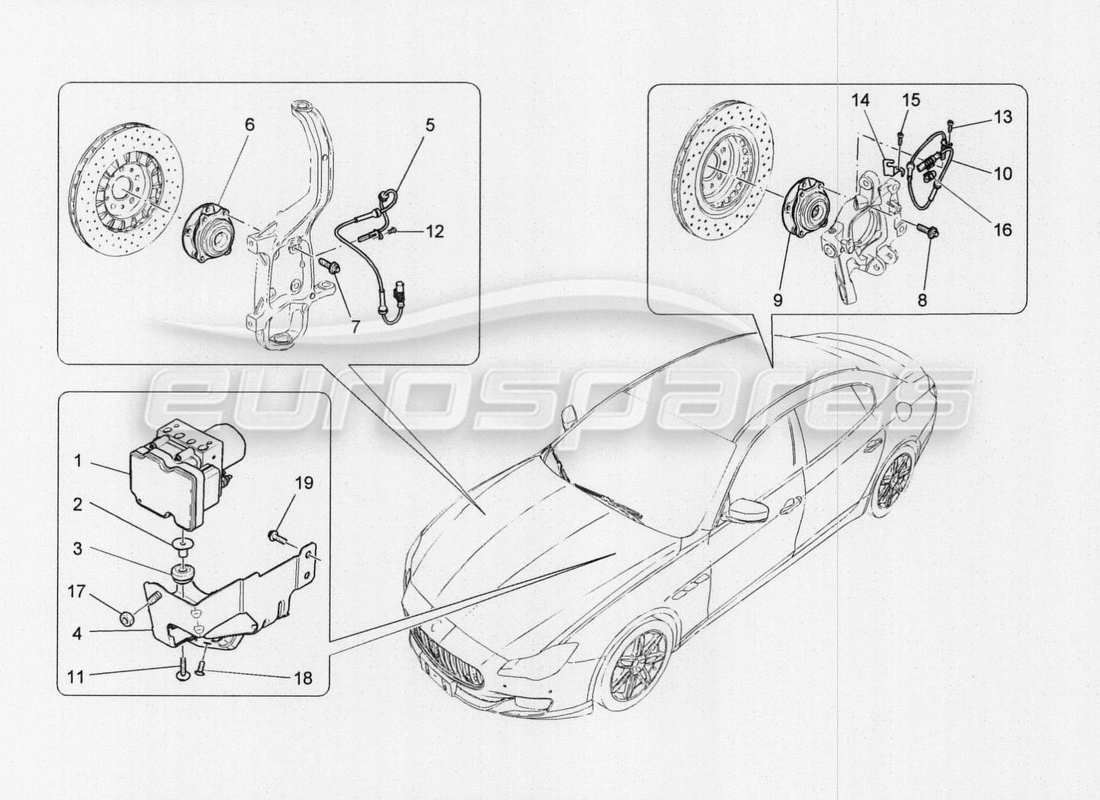 Maserati QTP. V8 3.8 530bhp Auto 2015 braking control systems Part Diagram