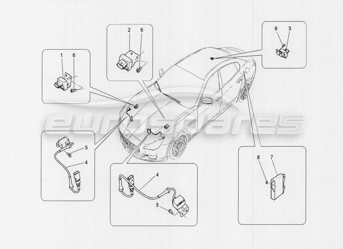 Maserati QTP. V8 3.8 530bhp Auto 2015 Electronic Control: Suspension Part Diagram