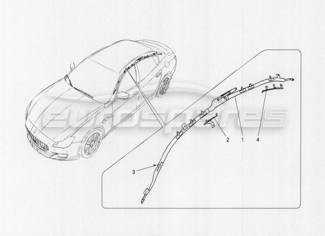 Maserati QTP. V8 3.8 530bhp Auto 2015 WINDOW BAG SYSTEM Part Diagram
