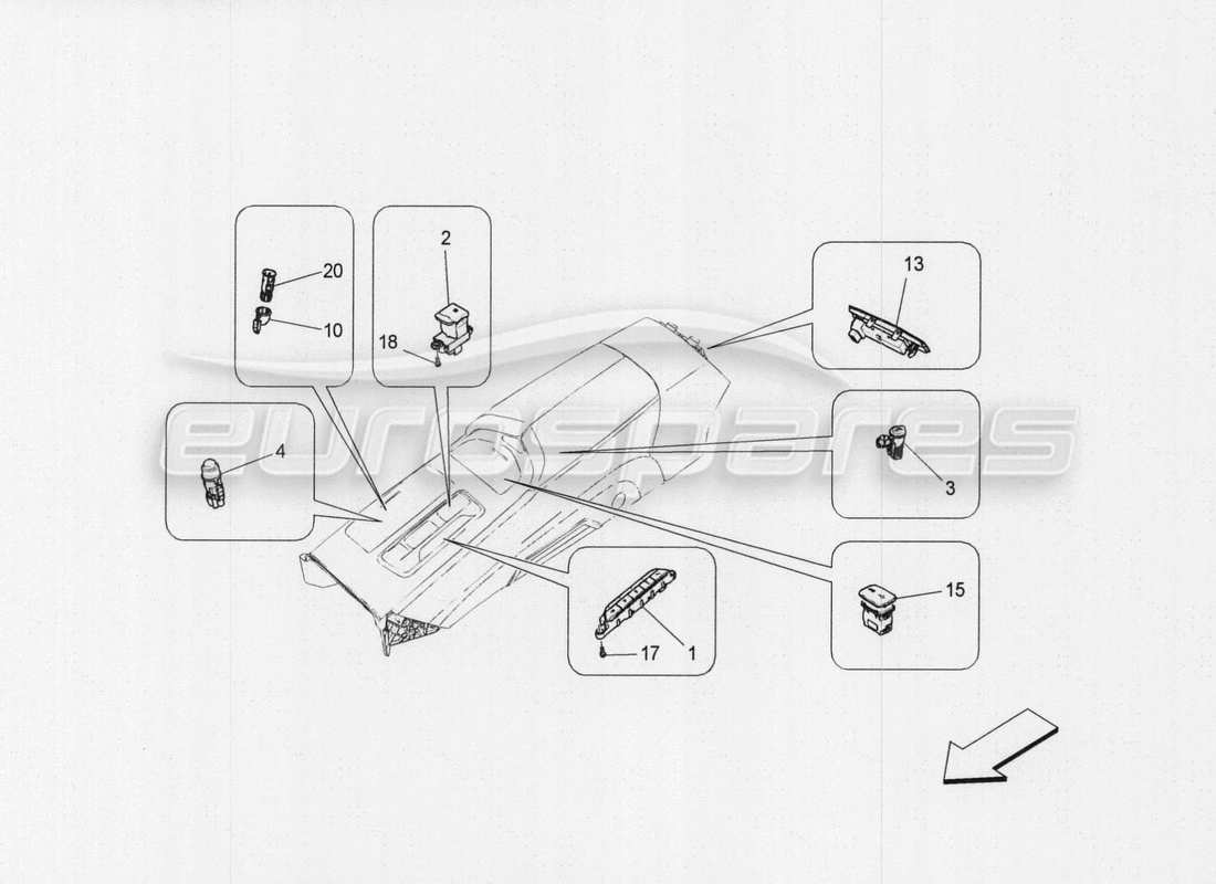 Maserati QTP. V8 3.8 530bhp Auto 2015 alarm and immobilizer system Part Diagram