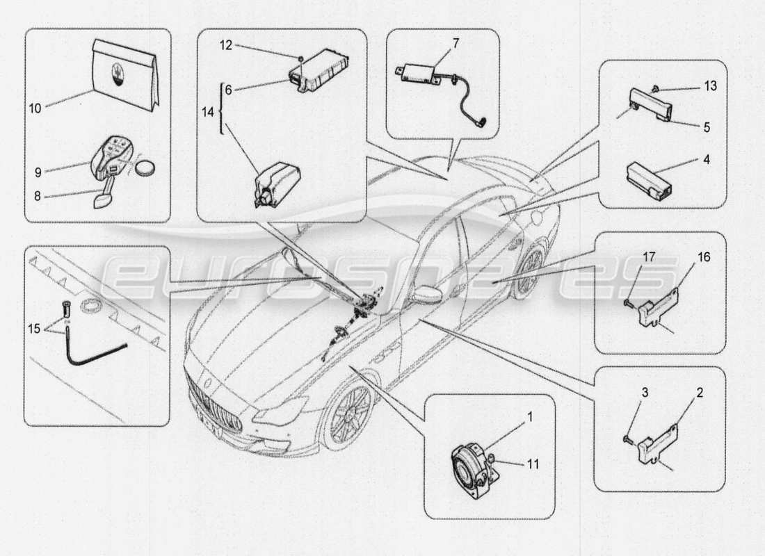 Maserati QTP. V8 3.8 530bhp Auto 2015 main wiring Part Diagram