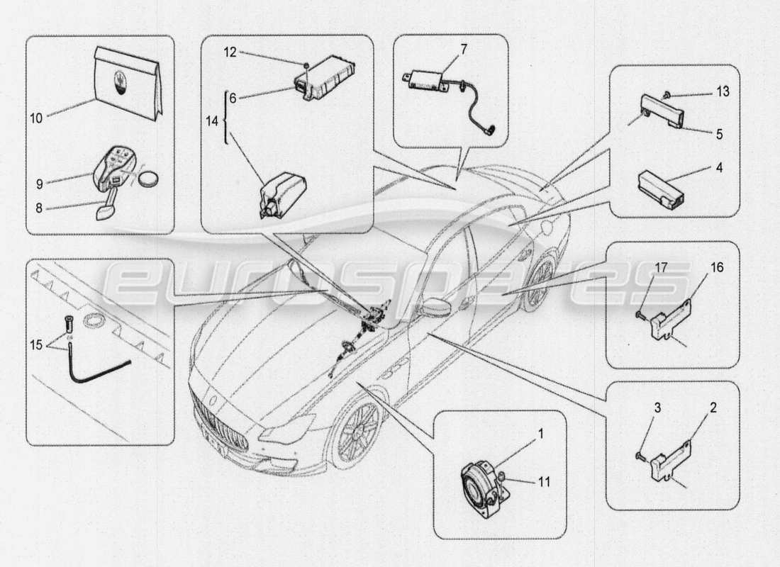 Maserati QTP. V8 3.8 530bhp Auto 2015 main wiring Part Diagram
