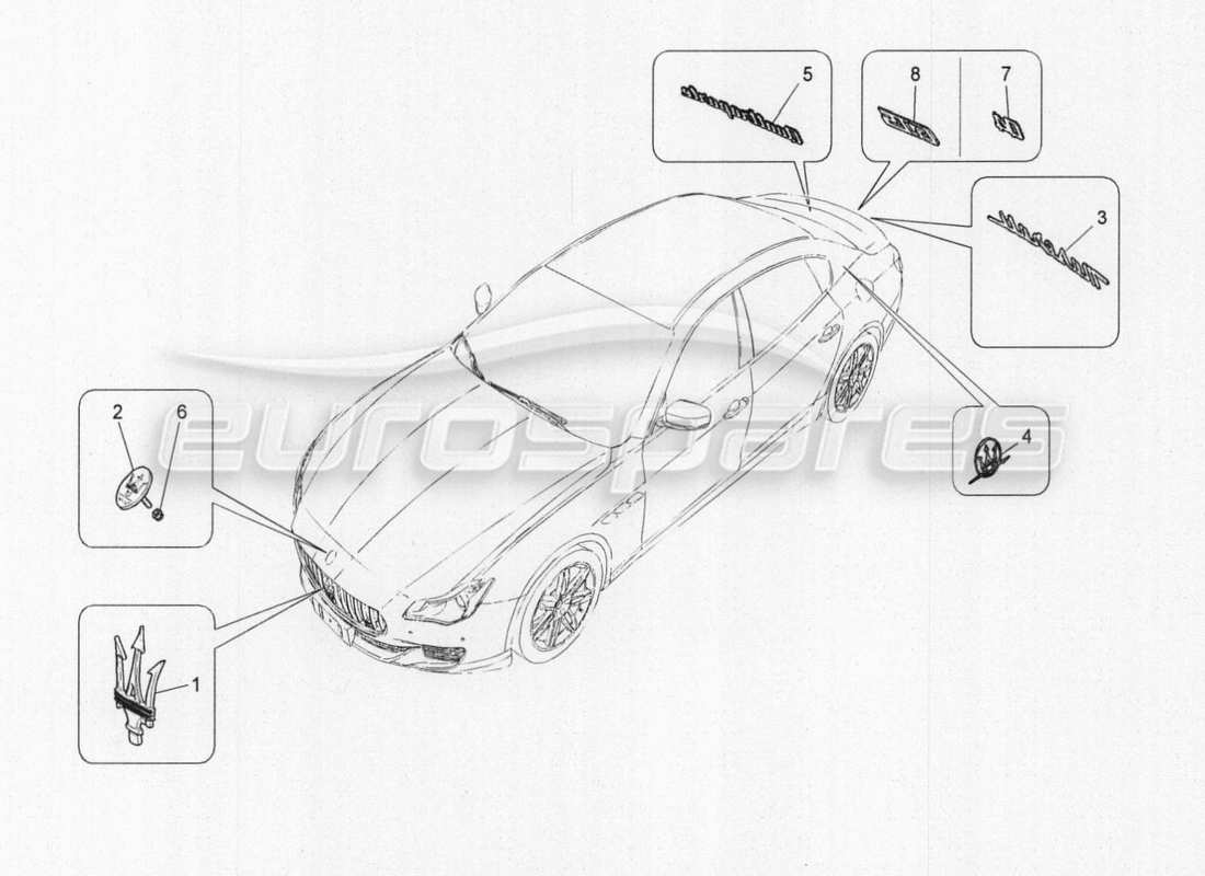 Maserati QTP. V8 3.8 530bhp Auto 2015 trims, brands and symbols Part Diagram