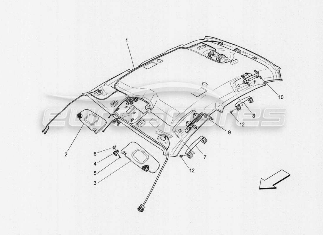 Maserati QTP. V8 3.8 530bhp Auto 2015 rear seats: mechanics and electronics Part Diagram