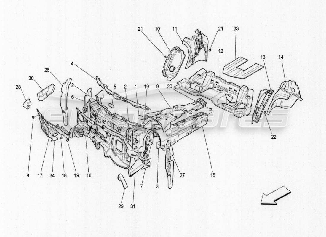 Maserati QTP. V8 3.8 530bhp Auto 2015 PASSENGER COMPARTMENT MATS Part Diagram