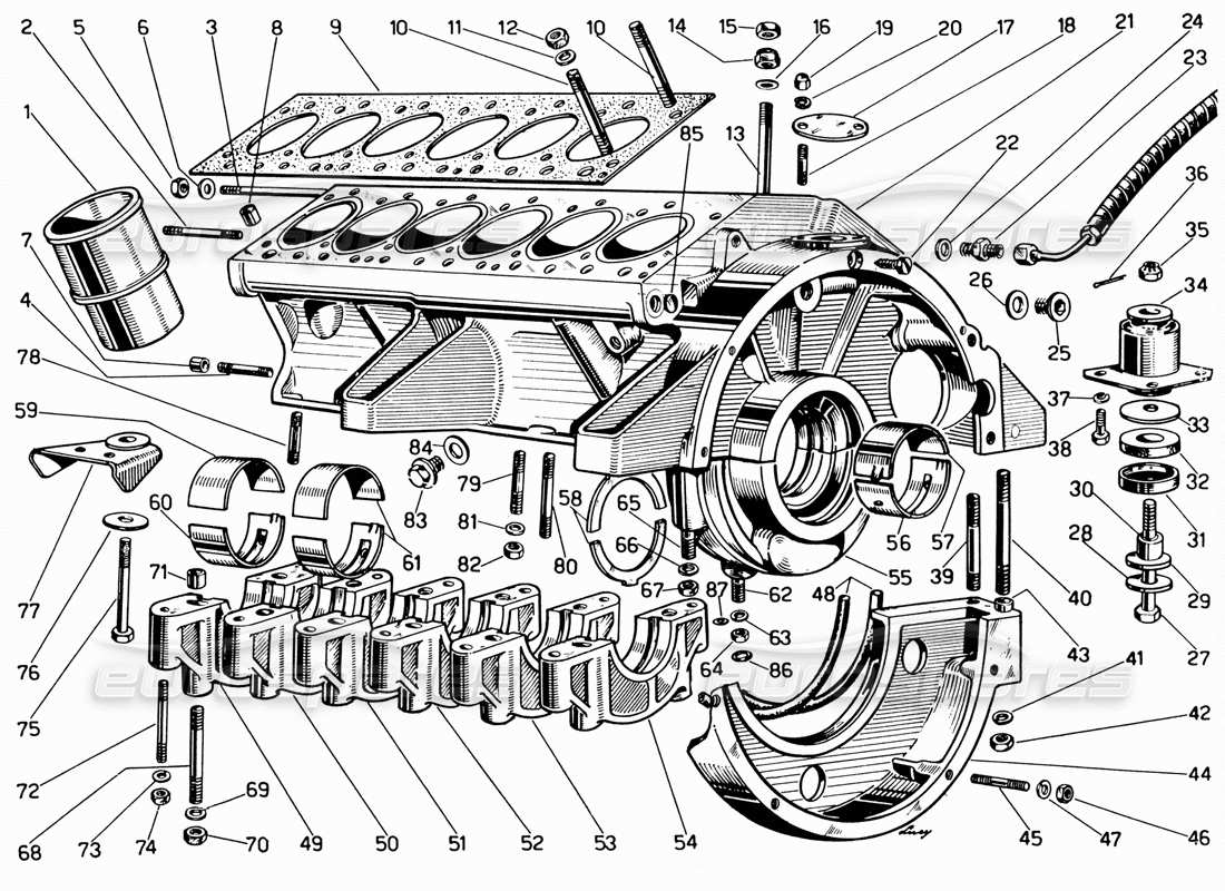 Ferrari 330 GT 2+2 crankcase Part Diagram