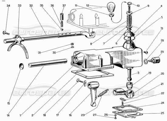 a part diagram from the Ferrari 330 GT 2+2 parts catalogue