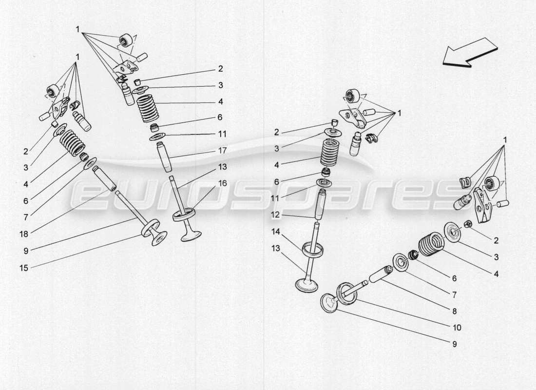 Maserati QTP. V8 3.8 530bhp 2014 Auto Valves Part Diagram