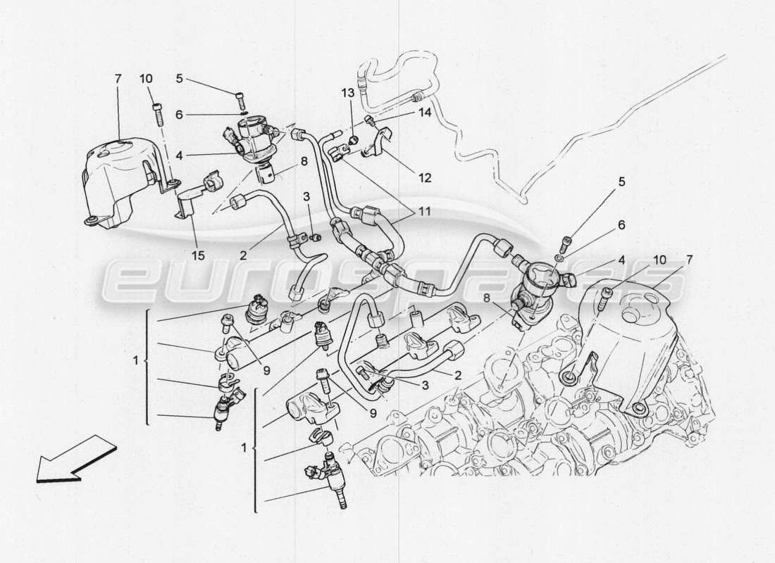 Maserati QTP. V8 3.8 530bhp 2014 Auto fuel pumps and connection lines Part Diagram