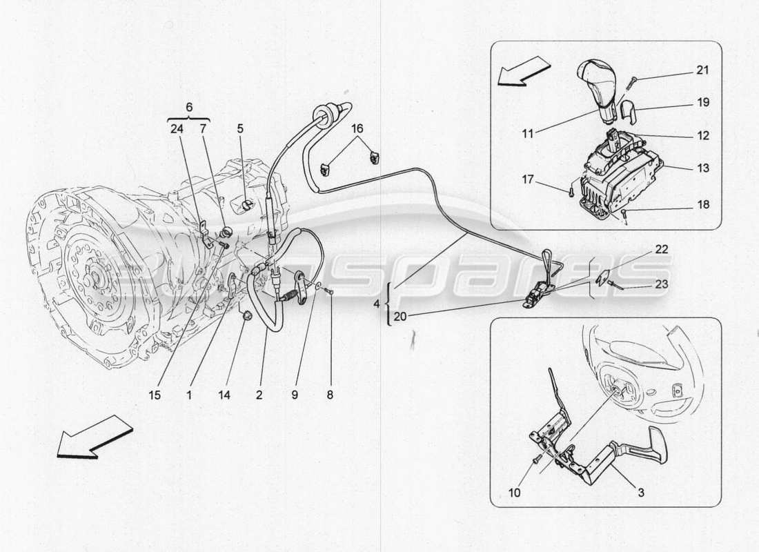 Maserati QTP. V8 3.8 530bhp 2014 Auto driver controls for automatic gearbox Part Diagram