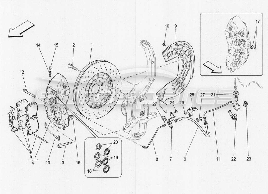 Maserati QTP. V8 3.8 530bhp 2014 Auto braking devices on front wheels Part Diagram