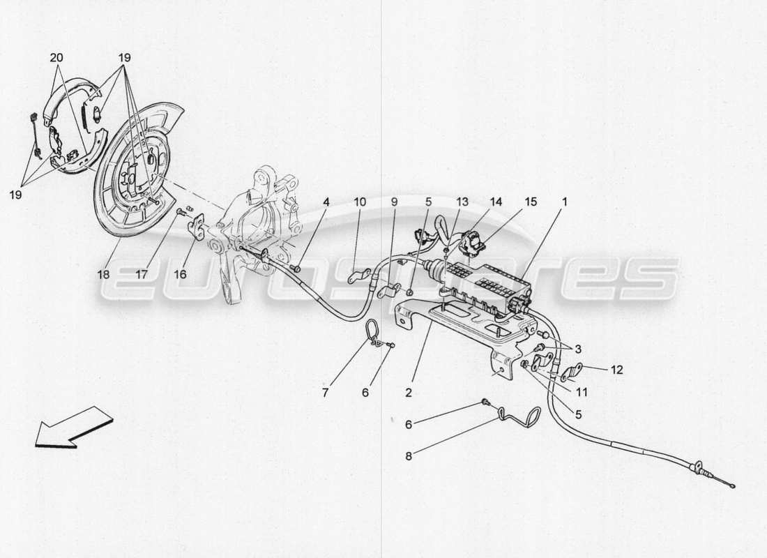Maserati QTP. V8 3.8 530bhp 2014 Auto PARKING BRAKE Part Diagram