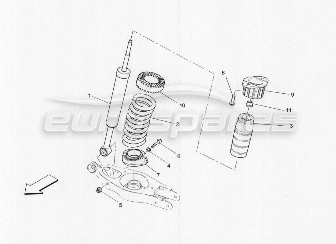 Maserati QTP. V8 3.8 530bhp 2014 Auto rear shock absorber devices Part Diagram