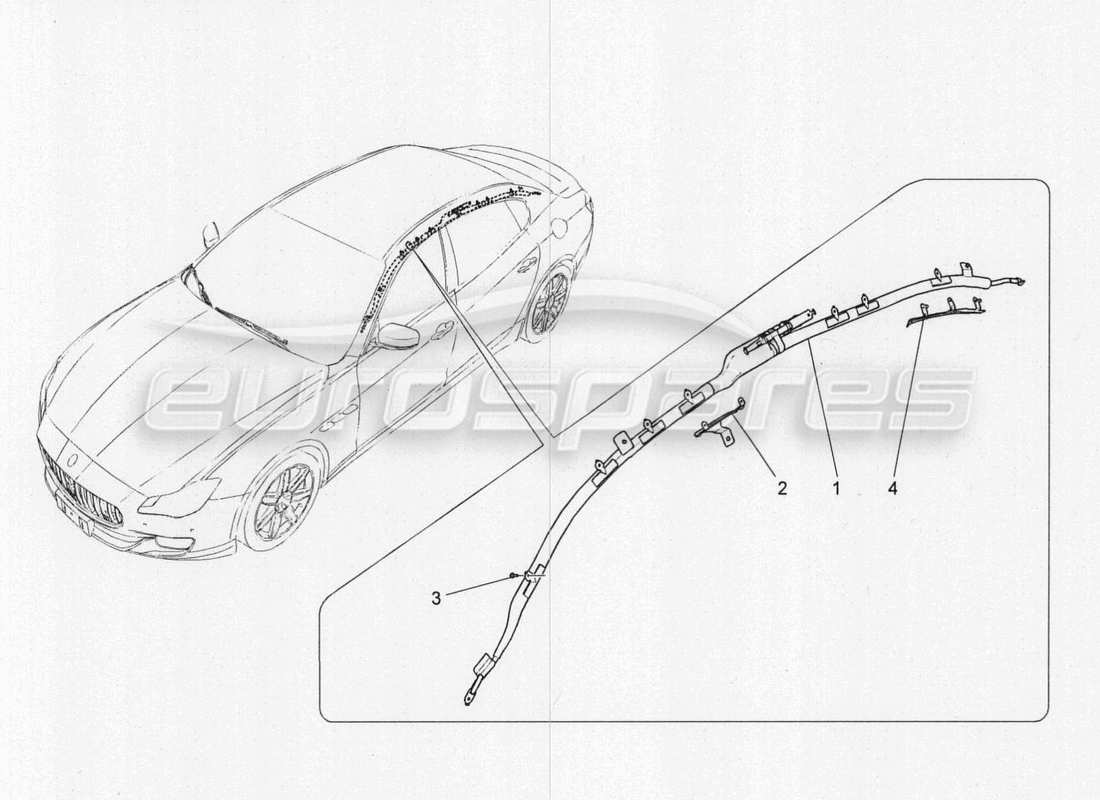 Maserati QTP. V8 3.8 530bhp 2014 Auto WINDOW BAG SYSTEM Part Diagram