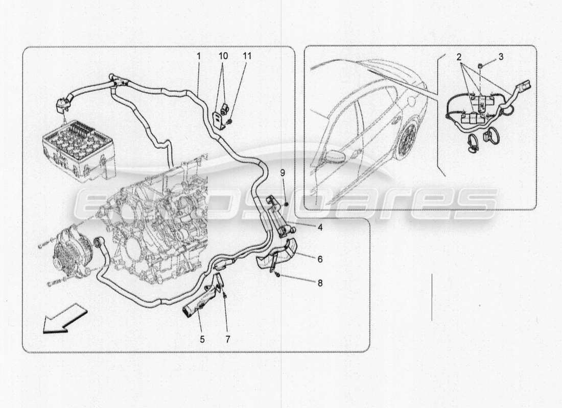 Maserati QTP. V8 3.8 530bhp 2014 Auto main wiring Part Diagram