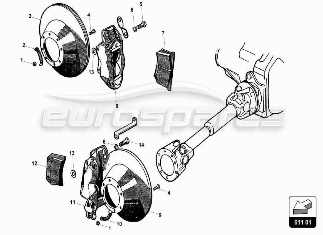 Lamborghini 350 GT Brake System Part Diagram