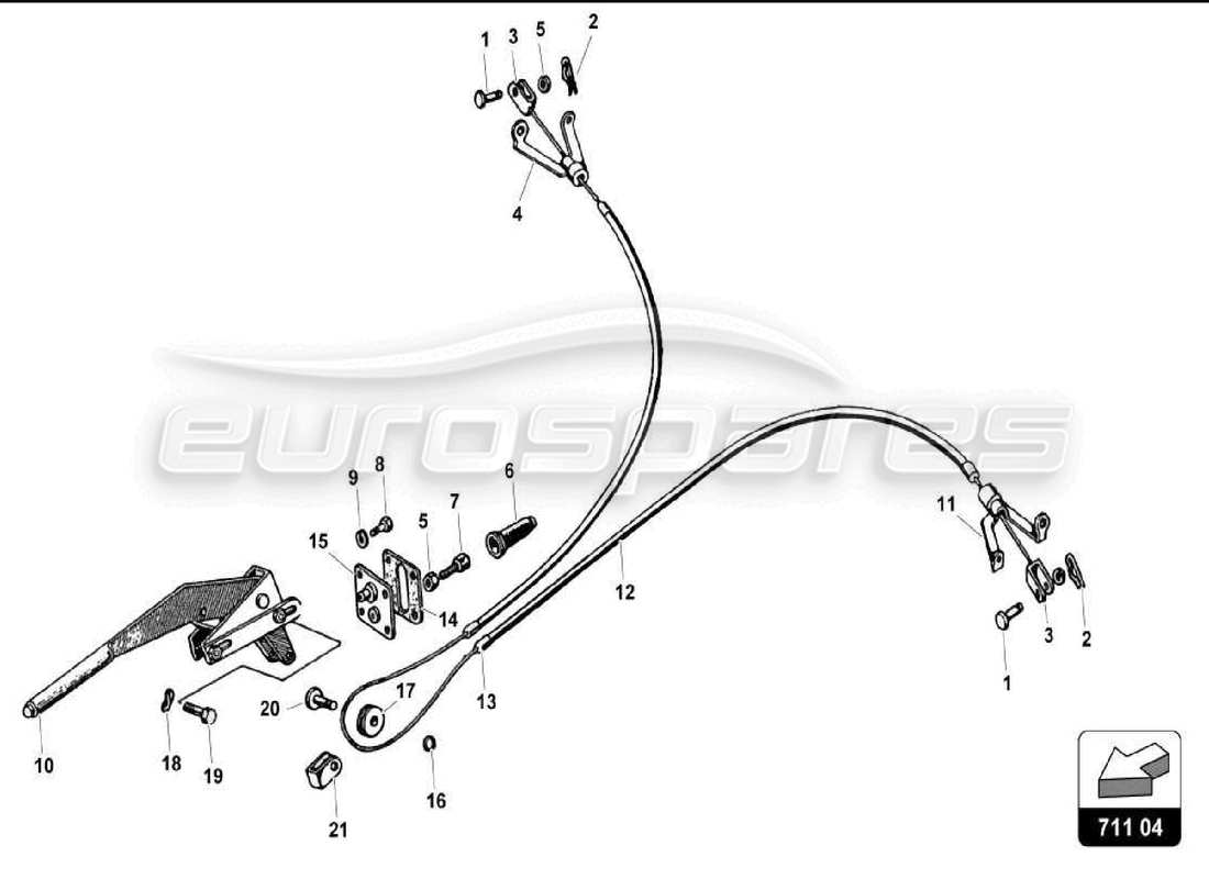 Lamborghini Miura P400S Hand brake Part Diagram