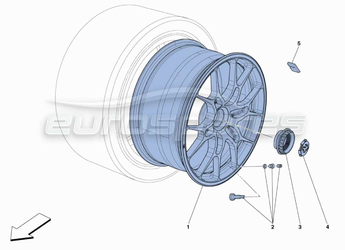 Ferrari 488 Challenge Wheels Part Diagram