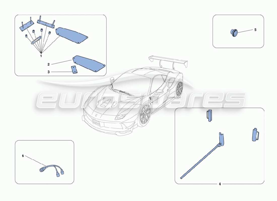 Ferrari 488 Challenge Accessories Part Diagram