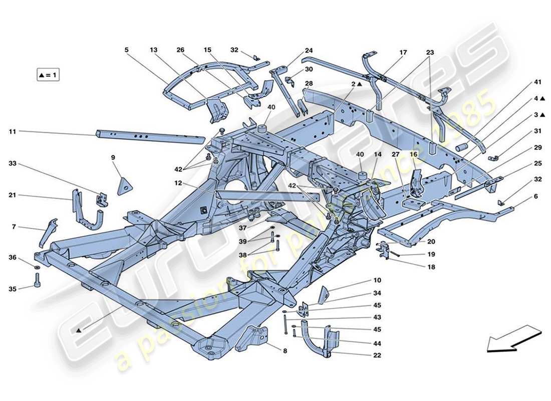 Ferrari 488 Challenge CHASSIS Part Diagram