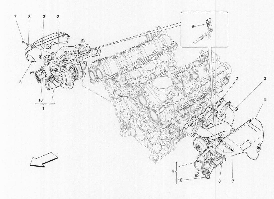 Maserati QTP. V6 3.0 BT 410bhp 2015 turbocharging system Parts Diagram