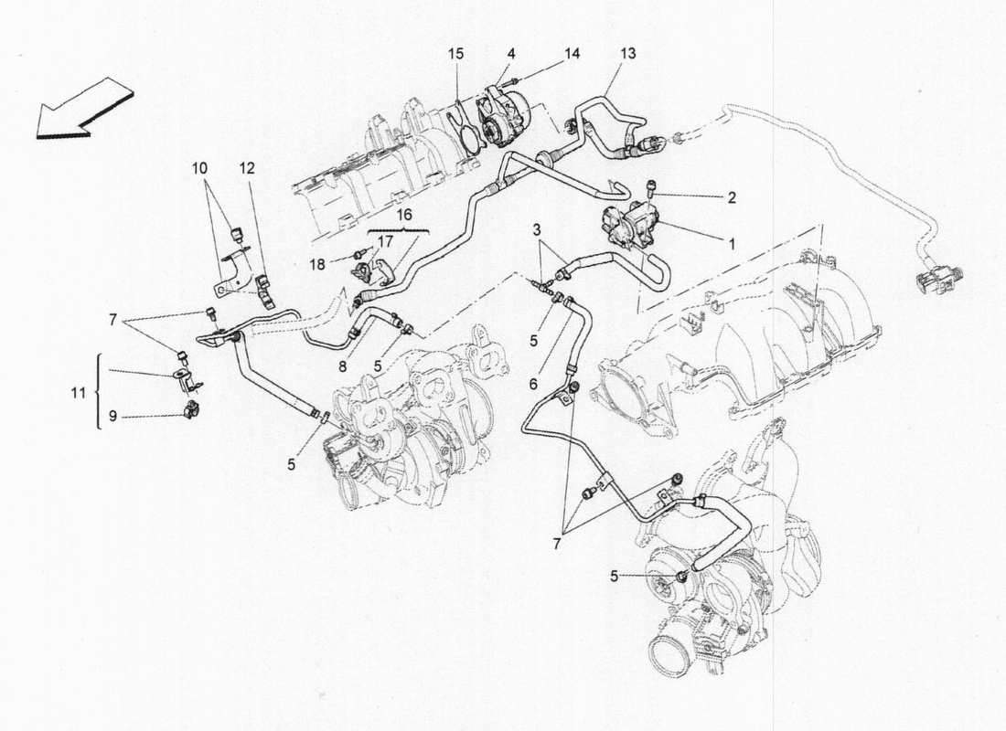 Maserati QTP. V6 3.0 BT 410bhp 2015 additional air system Parts Diagram