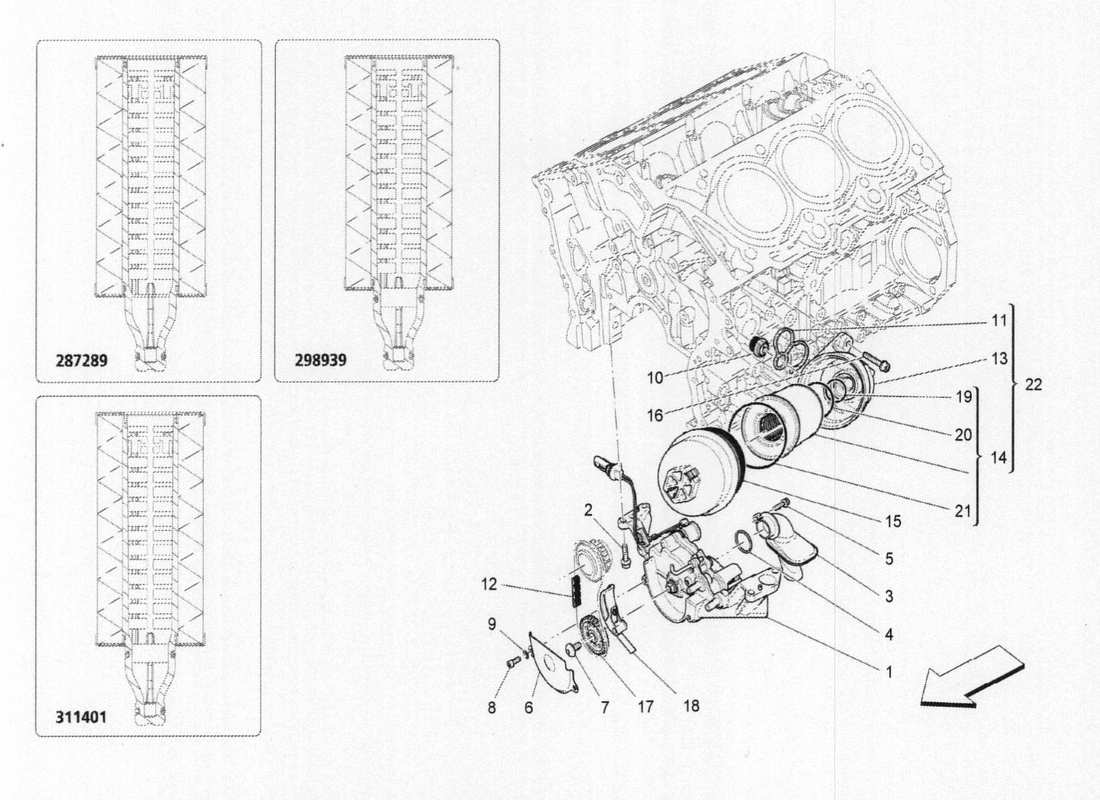 Maserati QTP. V6 3.0 BT 410bhp 2015 Lubrication System Part Diagram
