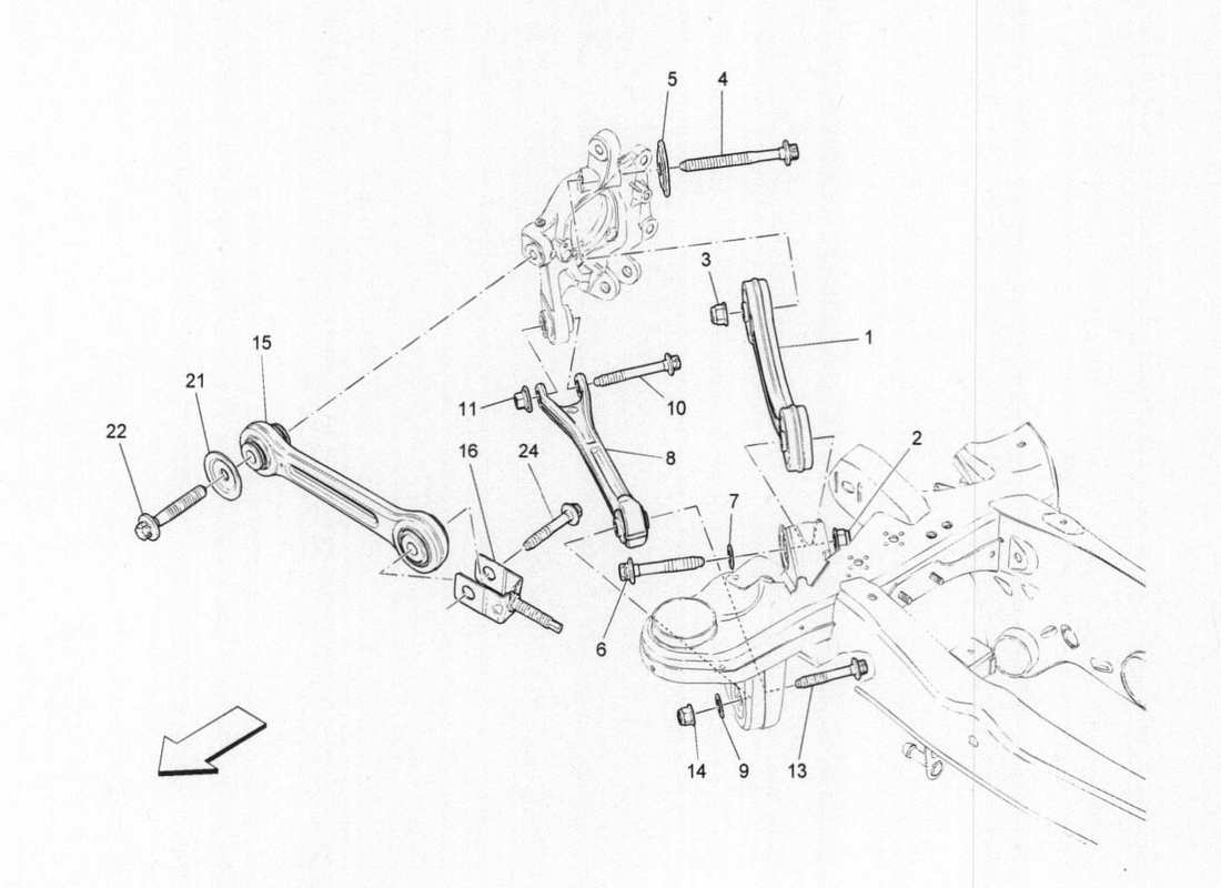 Maserati QTP. V6 3.0 BT 410bhp 2015 Rear Suspension Parts Diagram