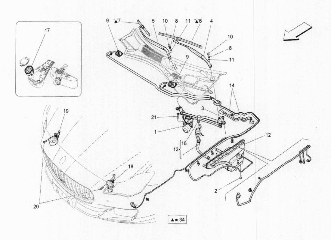 Maserati QTP. V6 3.0 BT 410bhp 2015 external vehicle devices Parts Diagram