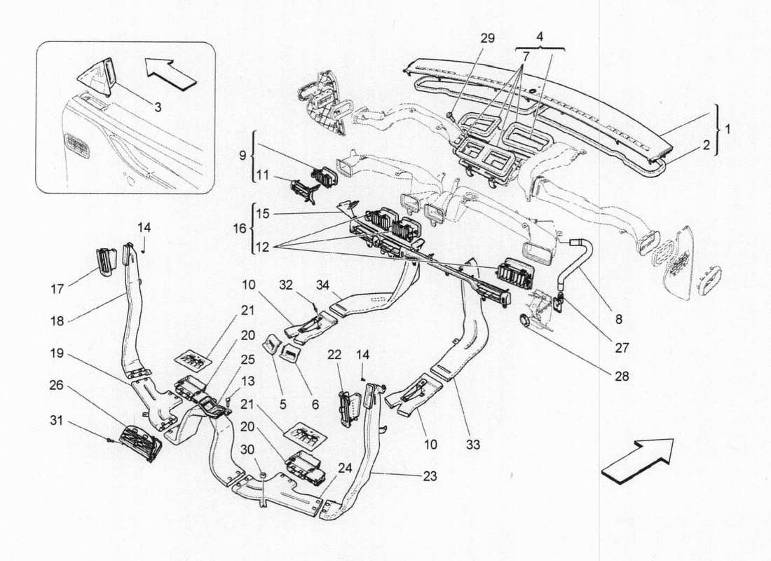 Maserati QTP. V6 3.0 BT 410bhp 2015 A c Unit: Diffusion Parts Diagram
