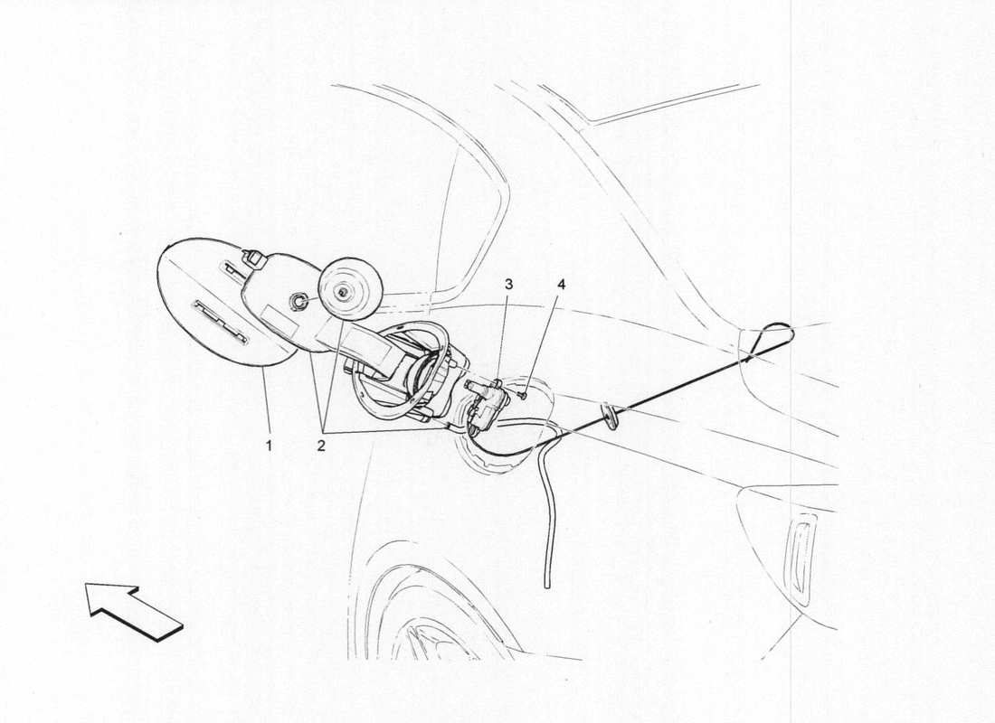Maserati QTP. V6 3.0 BT 410bhp 2015 FUEL TANK DOOR AND CONTROLS Part Diagram