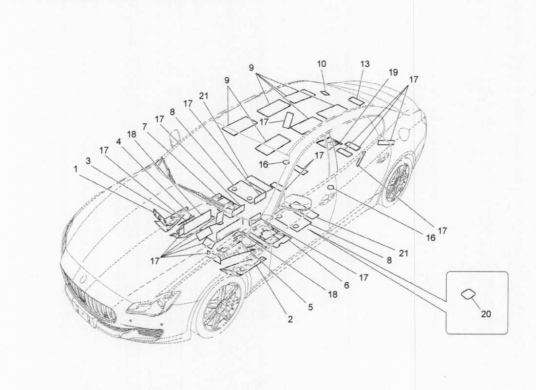 Maserati QTP. V6 3.0 BT 410bhp 2015 Theraml Insulation Parts Diagram
